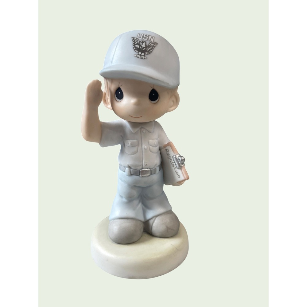 Precious Moments Figurine US Navy Sailor 588121 I'm Proud To Be American